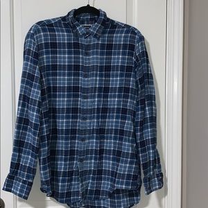 Patterned blue and white flannel